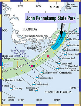 John Pennekamp Coral Reef State Park. Map courtesy FKNMS/NOAA