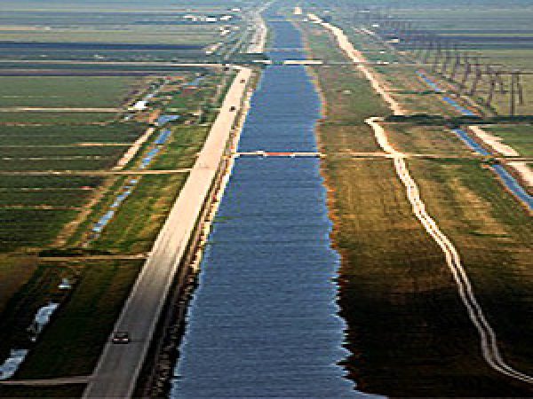 Aerial view of the lagoon canals