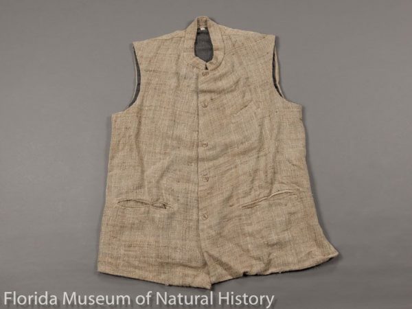 Jahar coat of eri silk (Samia ricini) and muga silk (Antheraea assamensis), made in 2002 in the Rampur Production Centre, Kamrup District, Assam, India. Called Jahar coat because Jawaharlal Nehru used to wear this type of coat. He was the first Prime Minister of India, from 1947-1964. The eri silk is handspun, and the muga waste (from inner cocoons) is also handspun.