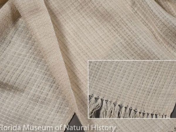 Scarf of 100% eri silk (Samia ricini) handwoven in Uttarakhand, India. This silk is the natural beige color, and the weave is a mock leno pattern. The weave was designed by Kiran Purohit- Badola. Measures 33 cm X 178 cm.