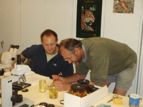 Derek and Gustav identifying specimens