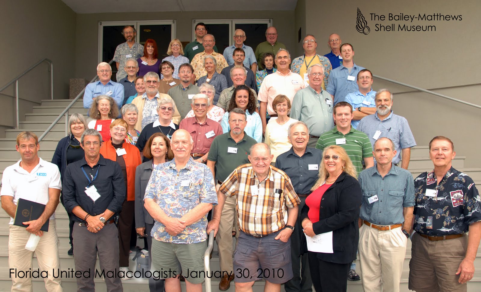 FUM attendees gathered on the steps of the Bailey-Matthews Museum