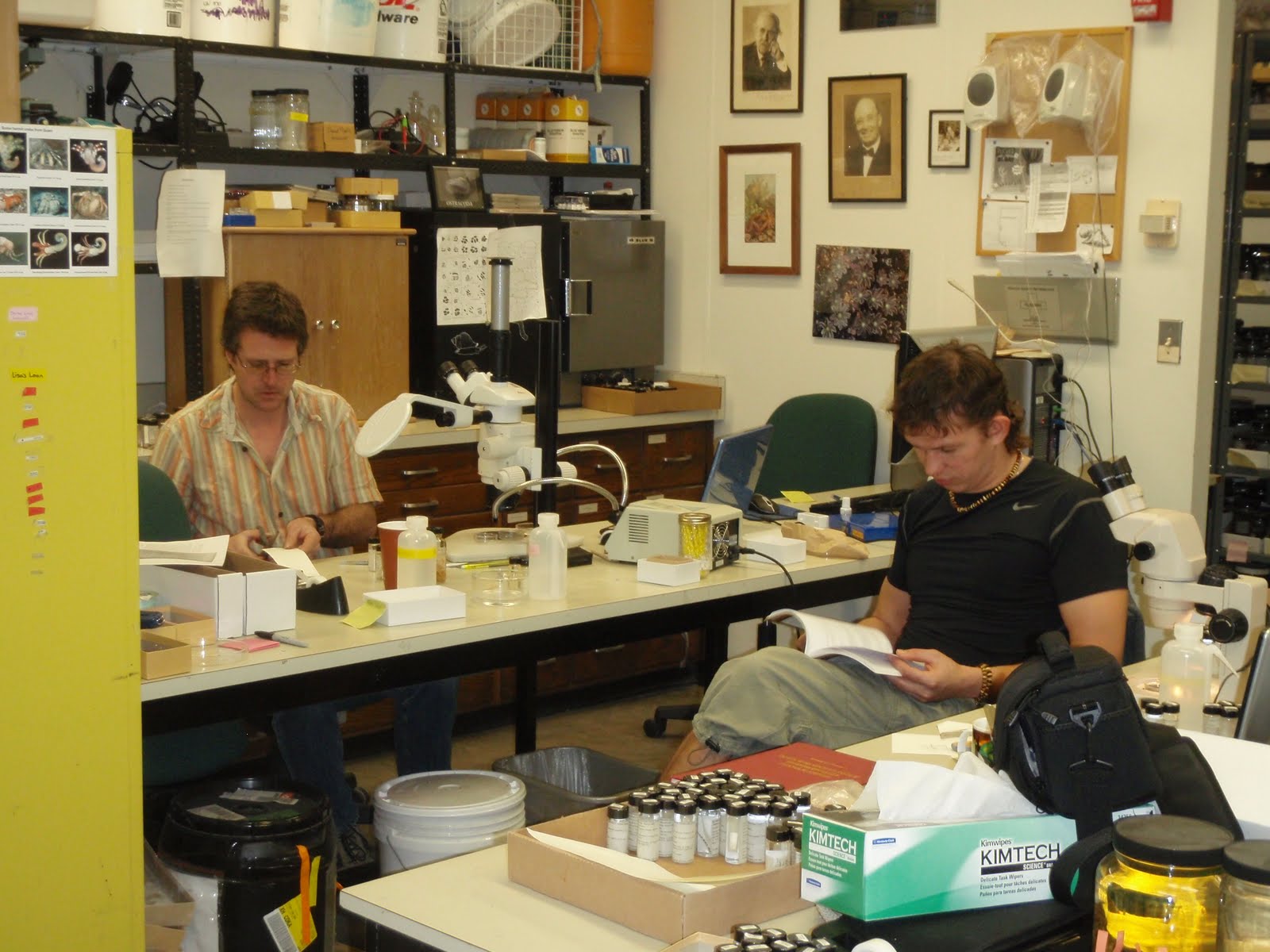 Ivan and Sammy working on shrimp