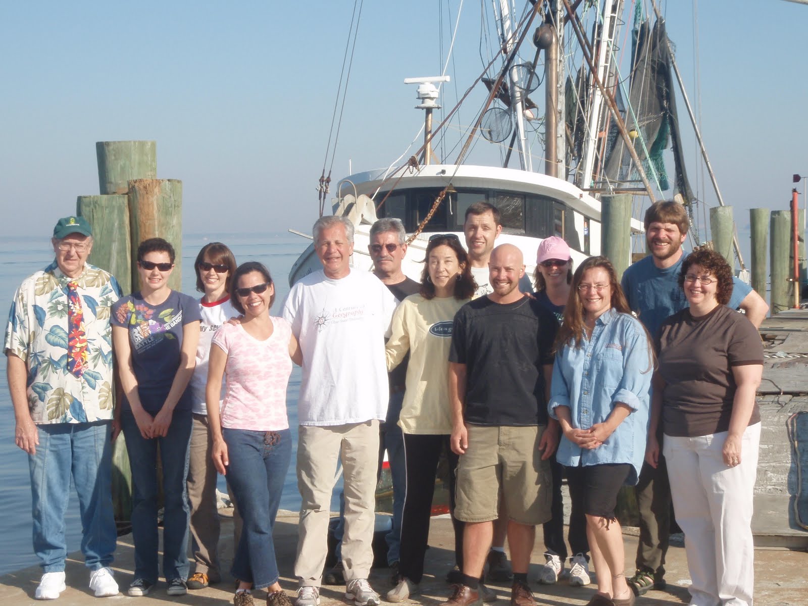 whole biology team on the dock