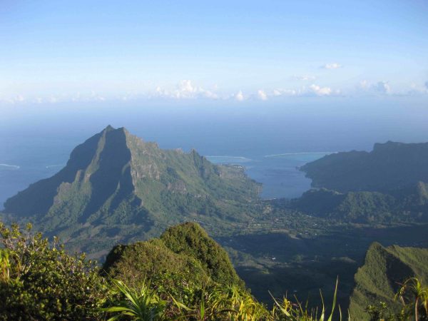view from Tohiea, mountains and ocean