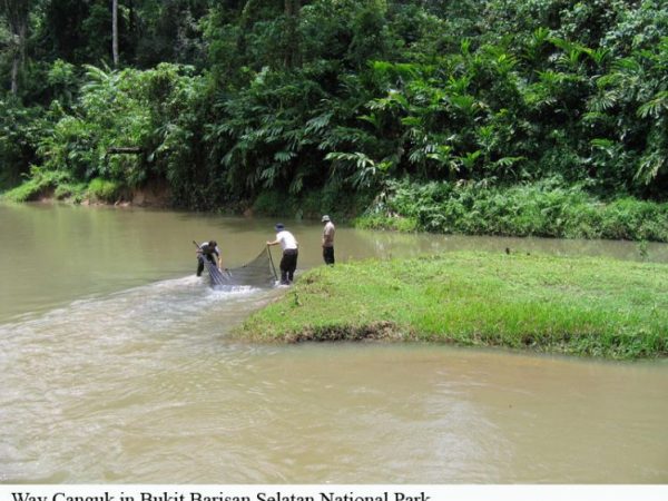people in Indonesian river
