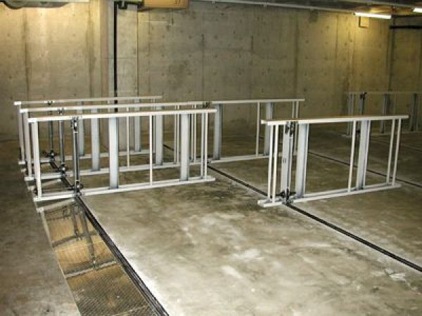 shelf frames in an empty room