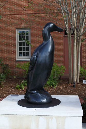 The original statue of the Great Auk was placed on Fogo Island, Newfoundland. The last pair of Great Auks were killed on June 3, 1844. ©Photo courtesy of the Cummer Museum of Art & Gardens