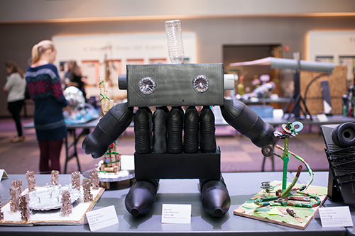 A middle school student entered this piece titled “T-Bot” in a previous Trashformations competition. ©Florida Museum photo by Kristen Grace A piece entered in a previous Trashformations competition.