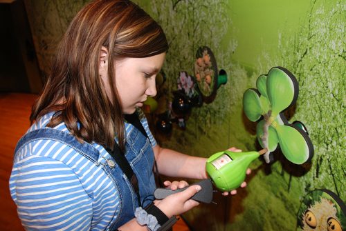 person interacting with exhibit