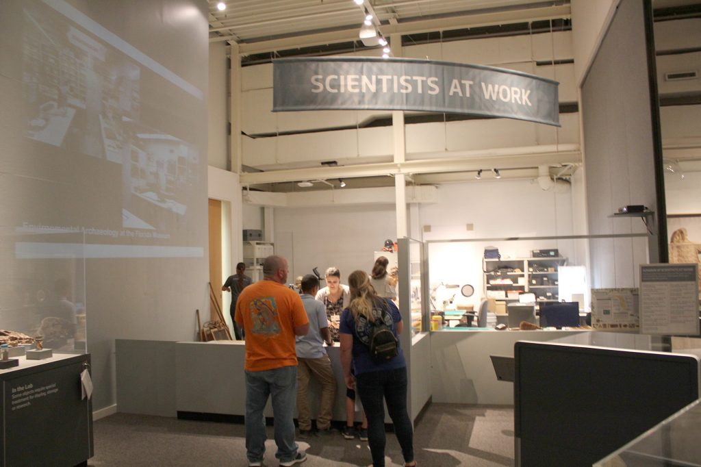 Visitors in exhibit lab