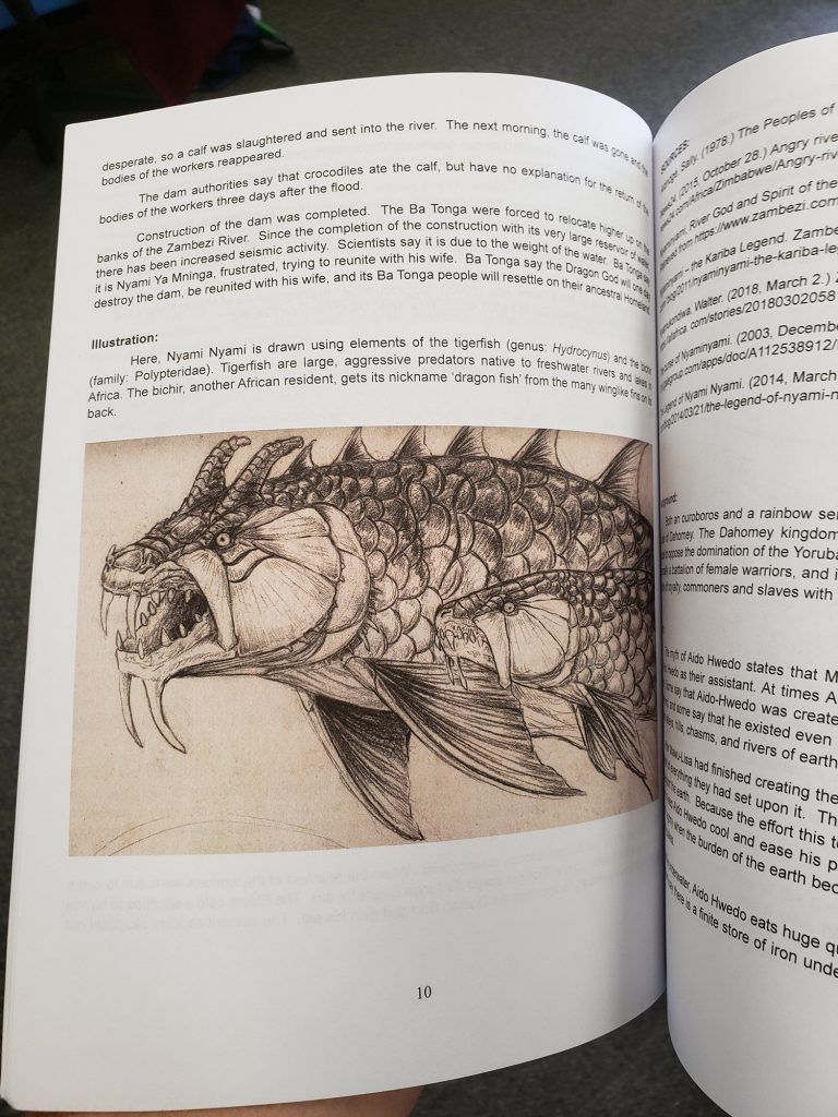 illustration of fish-like dragon