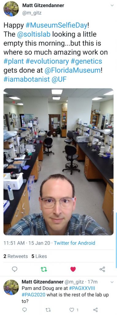 man taking selfie in empty lab space