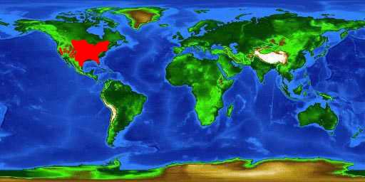 World distribution map for the channel catfish