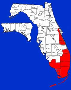 Florida distribution map for the spotted tilapia since its introduction in the early 1970s