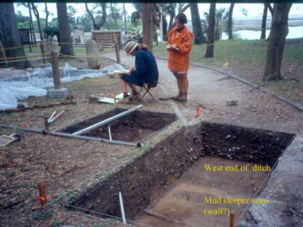 Western terminus of entrenchment ditch or moat, 8-SJ-34