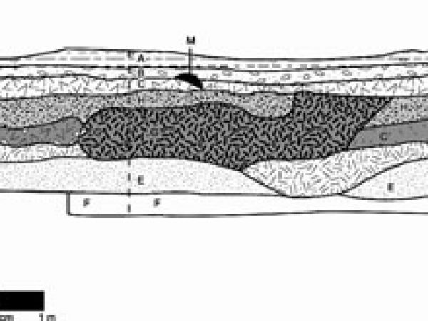Cross section of entrenchment ditch or moat, 8-SJ-34