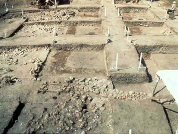 Foundation trench stains of the church structure at Puerto Real
