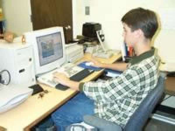 Christian Sumner at computer