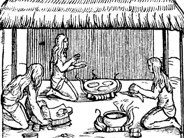 line drawing of food prep