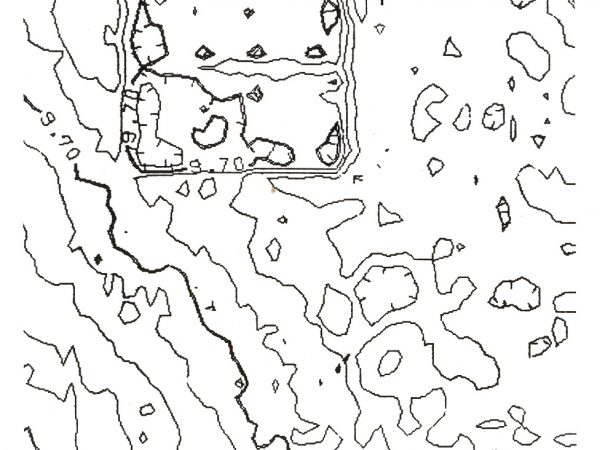 Detail of Puerto Real topographic map showing a 2-room structure
