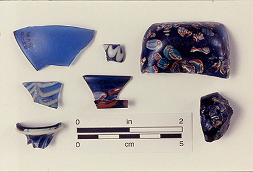 Decorated Cobalt Glass