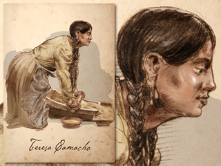 Artist's rendering of Teresa Camacho