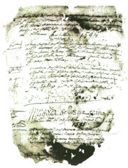Page from the Parish records