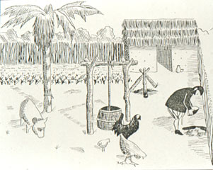 Drawing of a household by James Quine