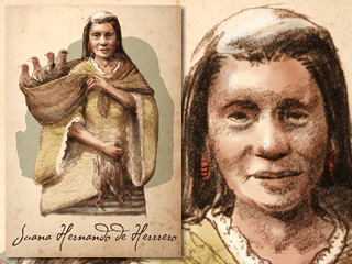 Artist's rendering of Juana de Herrero