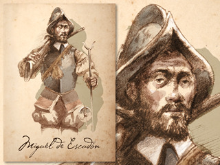 Artist's rendering of Miguél de Escudón