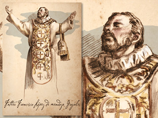 Artist's rendering of Father Francisco Lopez de Mendoza Grajales