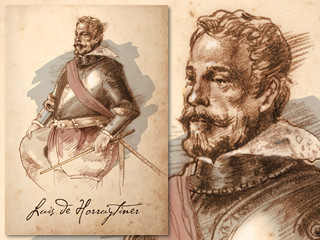 Artist's rendering of Luis de Horruytiner