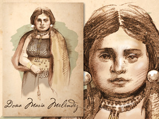 Artist's rendering of Doña María Meléndez