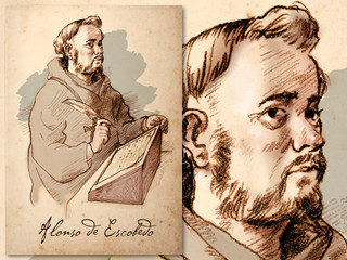 Artist's rendering of Father Alonso de Escobedo