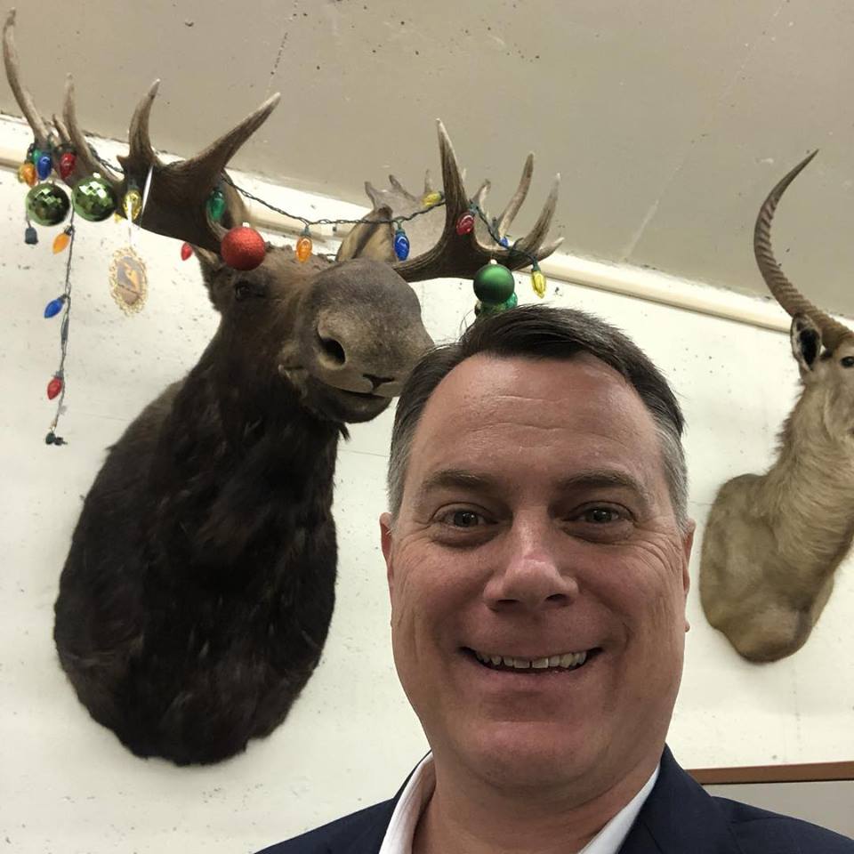 David selfie with moose