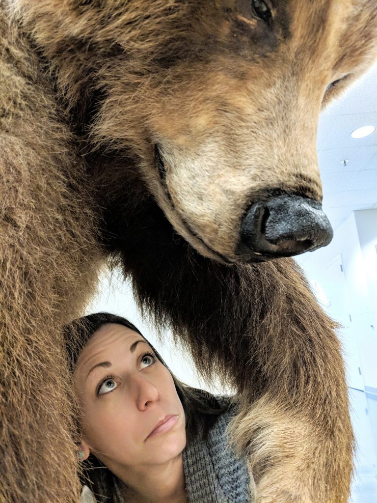 Geena selfie with bear