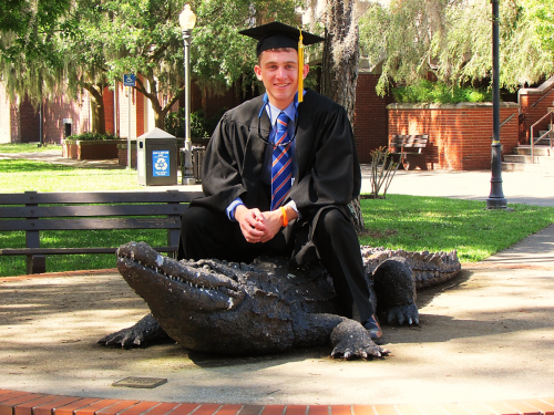 Evan Whiting on the University of Florida campus.  Photo courtesy of E. Whiting.