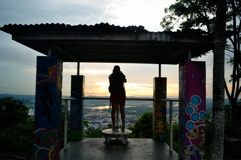 At the top of the hill, we watch the sun set over the canal.