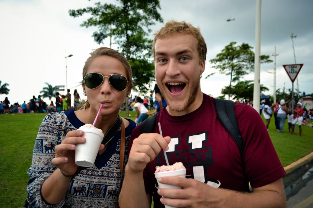 The interns sip on 50c raspados (snow cones)!