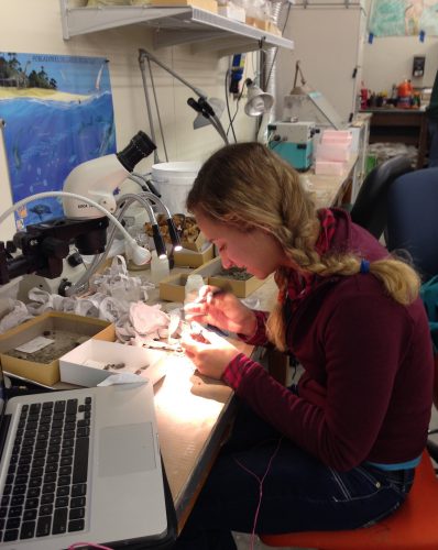 Lillian working in prep lab