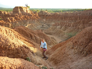 Catalina Suarez Gomez in La Tatacoa Desert, Colombia. The fossils of La Venta association come from outcrops located here. Photo courtesy of Catalina Suarez Gomez.