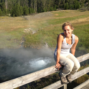 Gephen Sadove in Yellowstone National Park while participating in a field experience in volcanology class during the summer of 2013. Photo courtesy of Gephen Sadove.