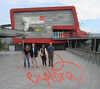 Luz Helena Oviedo, Bruce MacFadden, Camila Martinez and Aaron Wood at Parque Explora. © Photo by Jeannette MacFadden.