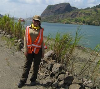 Julia Tejada at the Panama Canal area. © Photo by Meagan Collins.