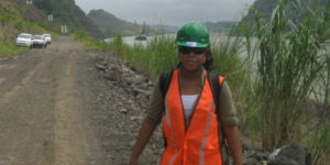 Cheryl Mclaughlin at the Panama Canal. © Photo by Jill Holliday.