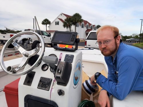 Angry man and boat