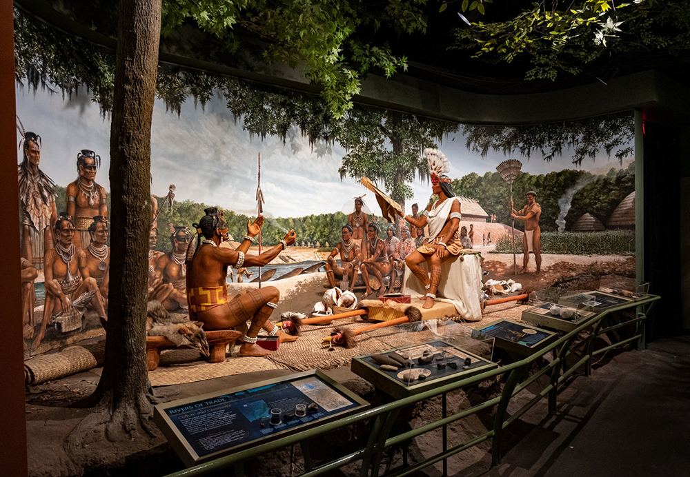 Depiction of a Native American trading scene