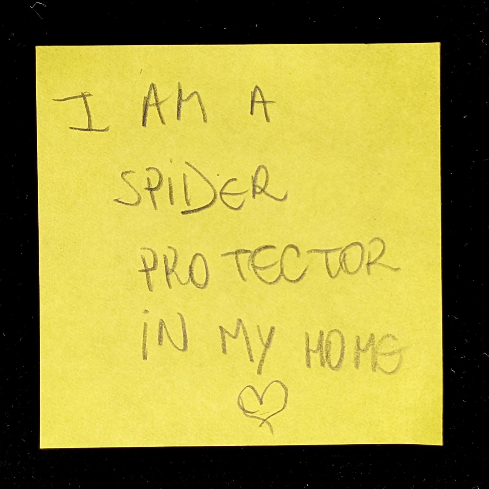 yellow post-it note with handwritten note