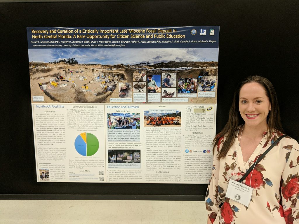 Rachel Narducci presenting the Montbrook Poster at the 2018 SVP meeting.